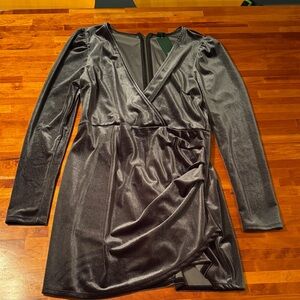 Wild Fable Hematite (gray)  Velvet Wrap Dress